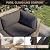 Aoxun Patio Furniture Sets, 8-Piece Outdoor Patio Furniture with 44'' Propane Gas Firepit Table, Wicker Outdoor Conversation Set Sectional Sofa for Backyard, Poolside, Garden (Black Cushion)