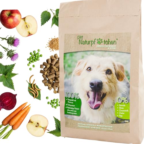Naturpfötchen Umweltbewusst & Vital 5kg Insektenprotein Hypoallergenes Hundefutter Kaltgepresst & Getreidefre Markus Mühle Nachhaltiges Trockenfutter für Sensible Hunde Aller Rassen Natürlich(1x5kg)