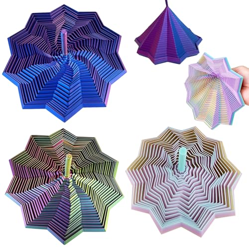 3 Piezas Fidget Star Gadget, Estrella De Fidget Expandida con Asas, Diseño En Espiral 3D Estrella Sensorial Expandida, Juguetes Antiestrés para Niños Y Adultos