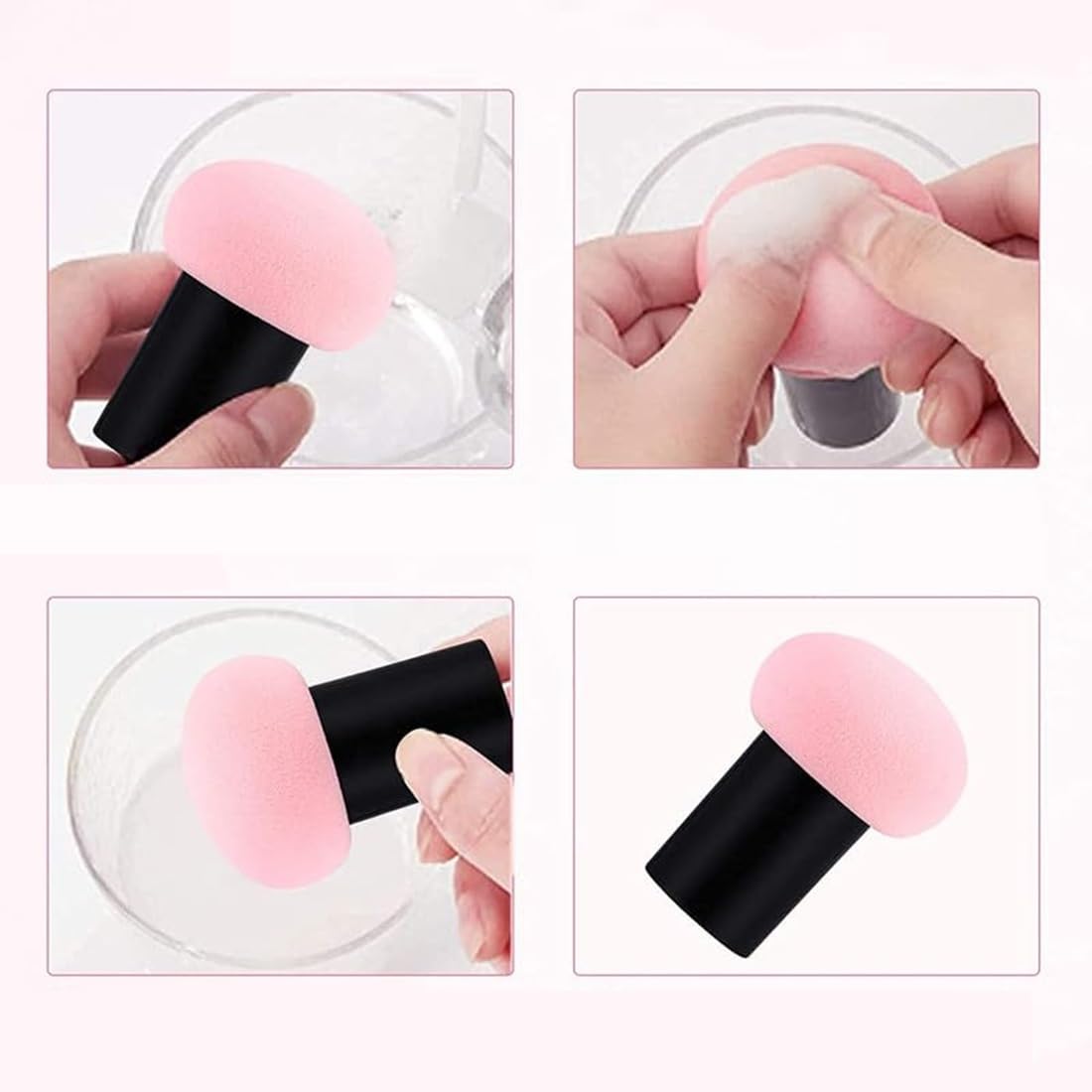Beautiflame 7Pcs Makeup Sponge Set Blender with Egg Case, Soft Sponge For Liquid Foundation, Creams, and Powder Wet and Dry Makeup With Makeup Mushroom Puff 1