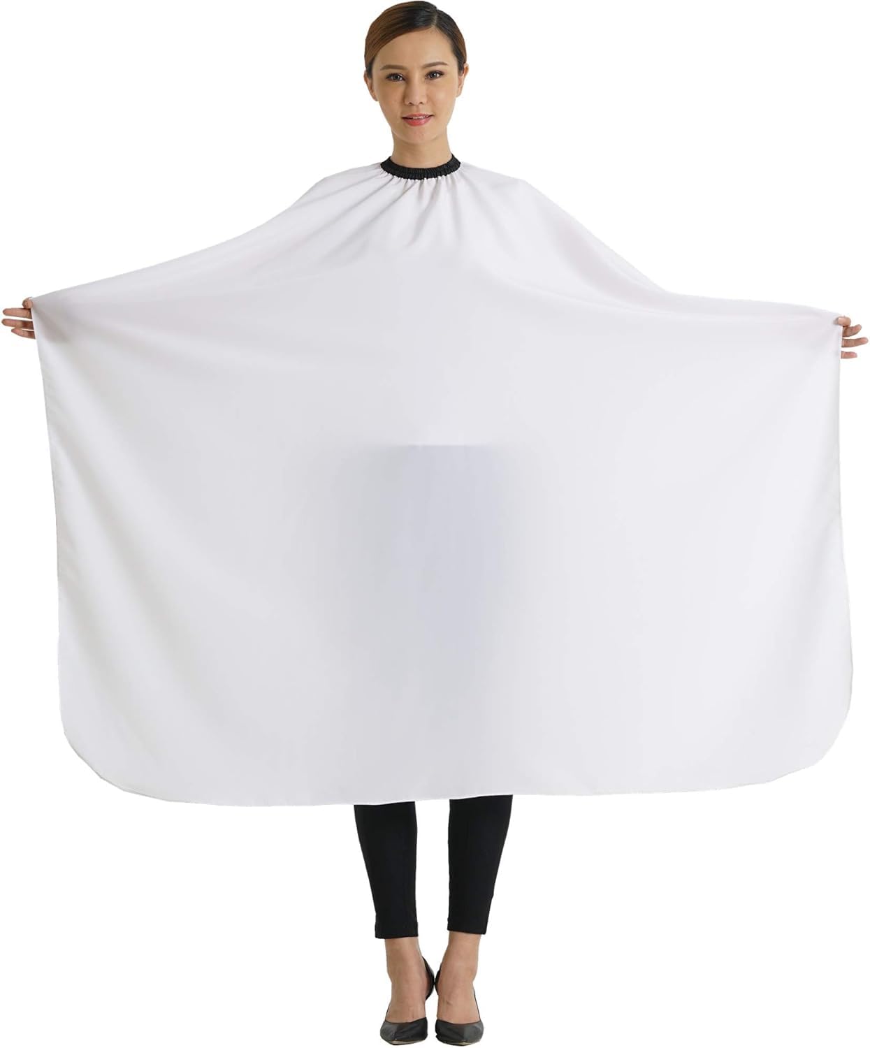 OSEN Nylon Hair Cutting White Barber Apron for Hairdressing Haircut Salon Sheet Cape Apron for Women Ladies (Size: 64 X 56 Inches, Pack of 1)-image-23
