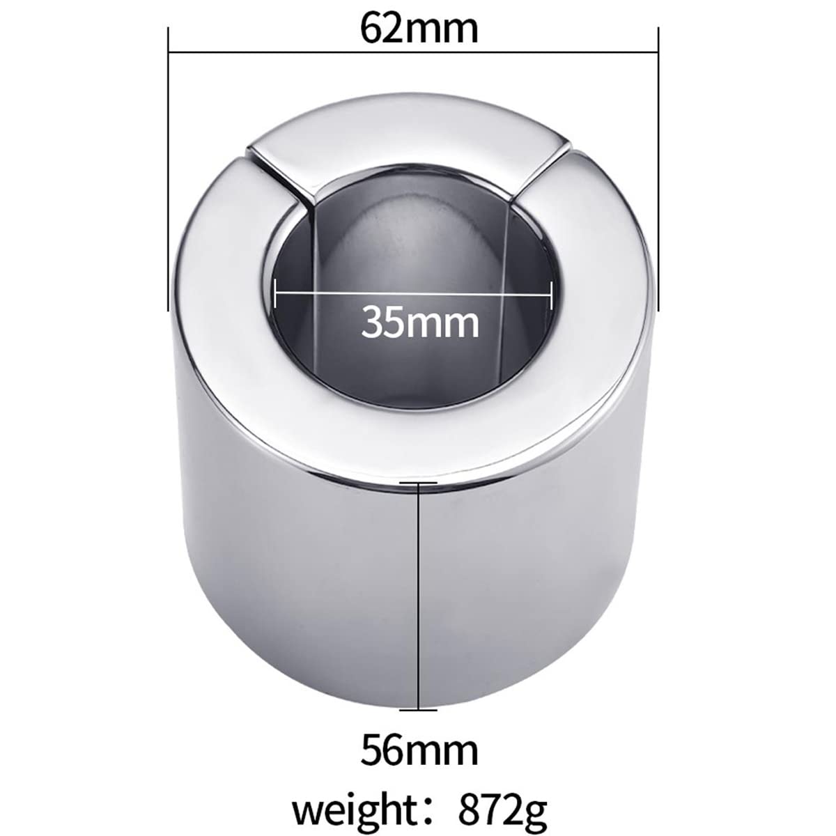 Anello per pene in acciaio inossidabile pesante, anello per pene magnetico per eiaculazione ritardata maschile Giocattoli per adulti per sesso maschile gay (spessore 56 mm)