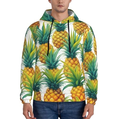 Sweat à capuche imprimé ananas motif tropical homme look polyvalent