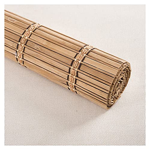 YSJX Retro Jalousine Bambusrollo, 40-140cm Breit Bambus Raffrollo, Natur Holzrollos, Sonnenschutz und Sichtschutz Rollo Seitenzugrollo Für Veranda Deck Terrasse, Anpassbar (Size : 40x130cm/16x51in) Cover