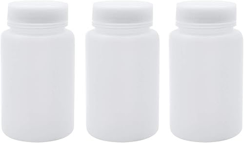 Miniatura 6 de Sscon Botellas de reactivo de laboratorio de boca ancha de plástico de 3.4 fl oz, botellas de sellado de muestras (blanco)