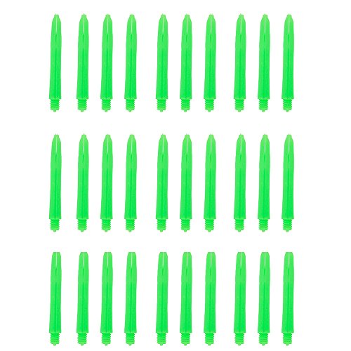 10 sets of 3 (30 Pieces) 2ba Deflectagrip Fluro Neon Green nylon dart shafts Short size 35 mm 1 1/2