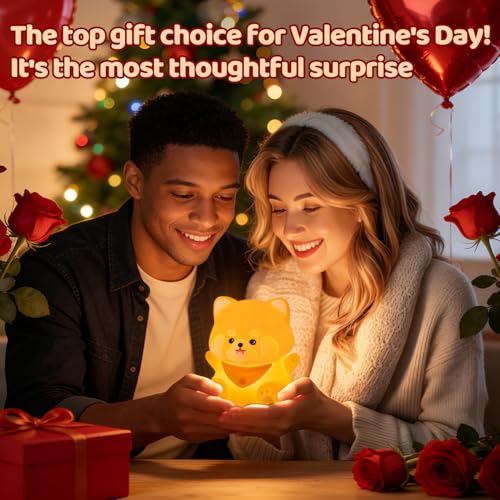 Image of Rytinazzz Silicone Night Light for Kids, 50H Long Battery Red Panda Lamp, Cozy Gift Light for Kids, Soft Dimmable Bedside Light, Rechargeable Tap Control