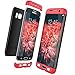 Produktbild XCYYOO für Galaxy S7 Edge Hülle Hardcase 3 in 1 Ultra Dünn 360 Full Body Schutz Schutzhülle Anti-Kratzer Elegant Matte Stoßfest Hart PC Skin Rückdeckel Glatte Rückseite Handyhülle -Rot schwarz