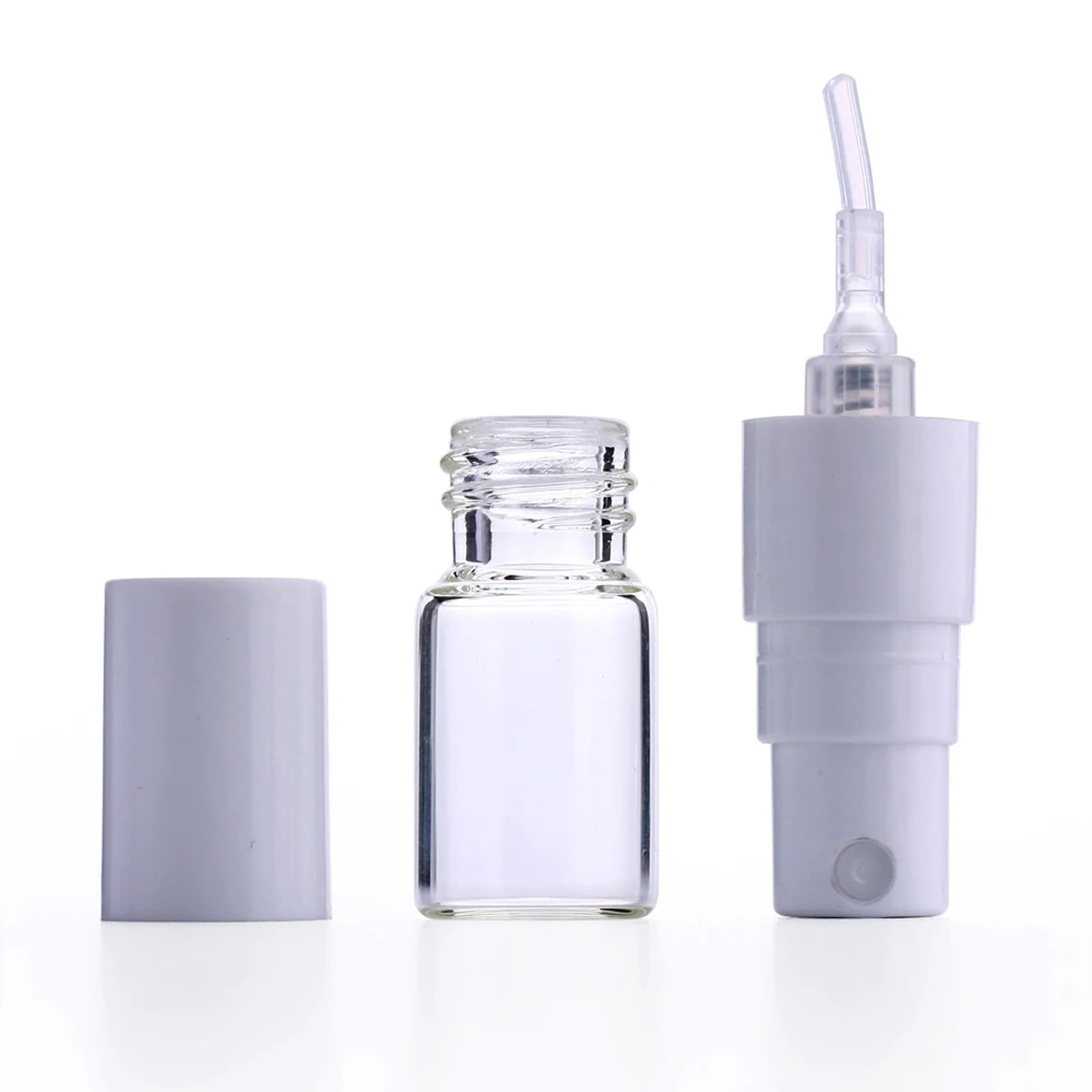 Mini Botella de Perfume de 1/ 2ml, 100 unids/Lote, Botellas vacías rellenables con pulverizador Blanco, envases cosméticos, atomizador portátil