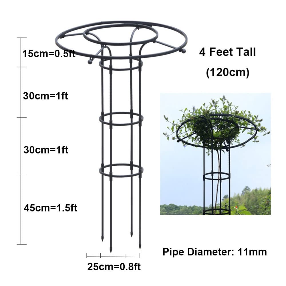 Garten-Obelisk-Pflanzenstütze 120 cm – Rostfreies Metallspalier für Kletterpflanzen, Rosen, Jasmin und Catis – Blumentopfhalter für den Innen- und Außenbereich