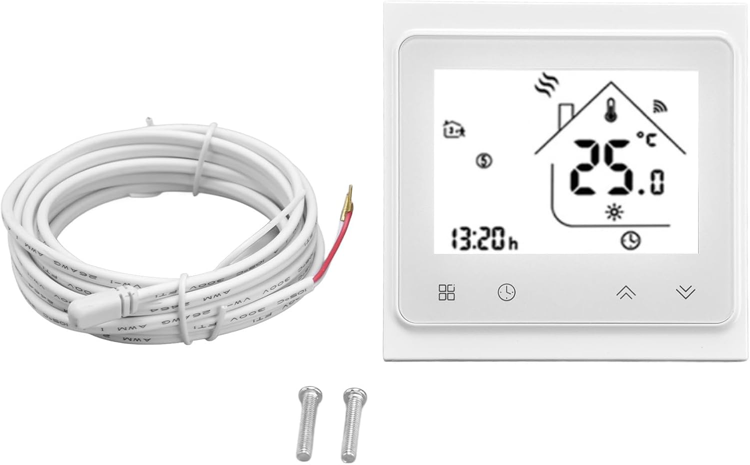 Smart Thermostat WiFi Voice Control Remote Temperature Controller for Home Water Heater Floor Heating Gas Boiler White 86x86mm Smart Thermostat WiFi Voice Control Remote Temperature Controller for Home Water Heater Floor Heating Gas Boiler White 86x86mm