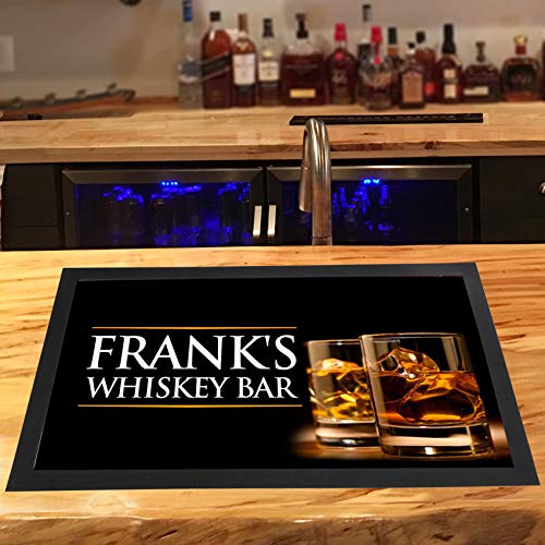 Artylicious Personalised Whiskey Black bar Runner Pub mat **Any Name**