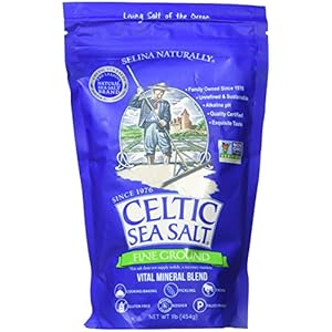 Fine Ground Celtic Sea Salt – 16 Ounce (Pack of 1) Resealable Bag of Nutritious, Classic Sea Salt, Great for Cooking, Baking, Pickling, Finishing and More, Pantry-Friendly, Gluten-Free