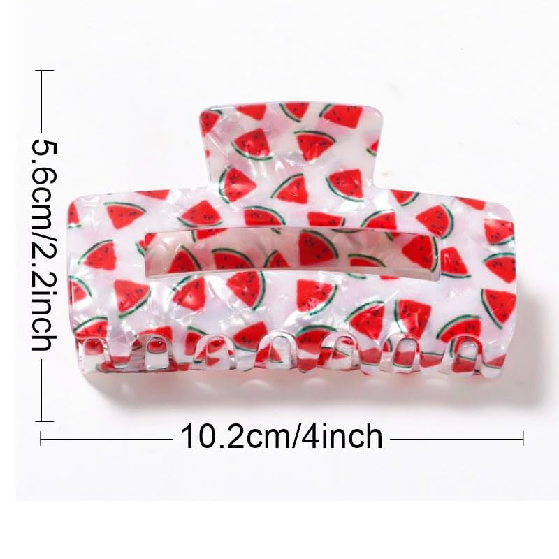 Summer Hair Clips for Women Red Watermelon Clips for Hair Cute With Rhinestone Designs Watermelons Hair Claws Summer Fruit Clamp Clips for Women Large Hair Claw Clip Hair Clip for Thin Hair - Image 7