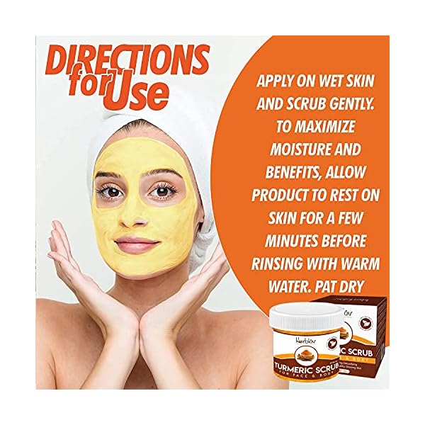 Herblov-Cleansing-Turmeric-Face-Scrub-Skin-Brightening-Facial-Mask-with-Turmeric-Natural-Turmeric-Face-Mask-Acne-Treatment-Detox-Clay-Face-Mask--Exfoliating-Boosts-Circulation-Removes-Toxins Herblov Cleansing Turmeric Face Scrub - Skin Brightening Facial Mask with Turmeric - Natural Turmeric Face Mask Acne…