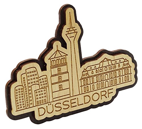 Printtoo Decorative Souvenir Wooden Engraved Dusseldorf Germany City Fridge Magnet Gift #TOP4