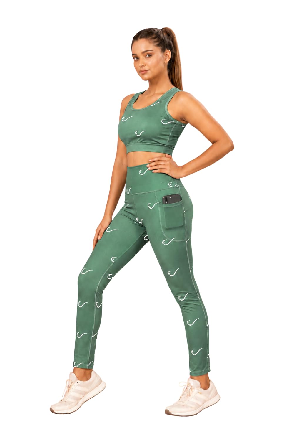 Women's Printed Gym Wear Co-Ord Set | Sports Bra & High Waist Yoga Leggings with Side Pocket | Stretchable Workout Outfit for Gym, Running, Fitness & Activewear-picture-37