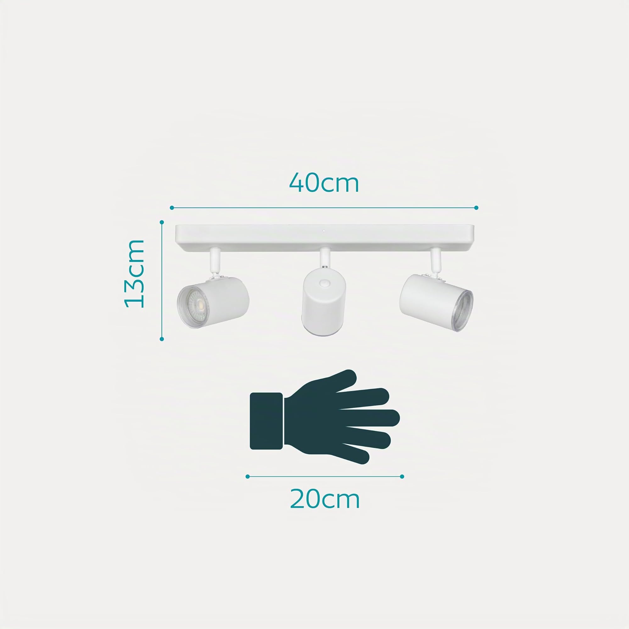 Eglo Plafonnier Consuma 1, 3 spots orientables, lampe de plafond pour salle