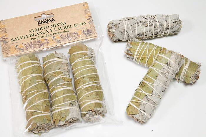 Atado de salvia blanca y laurel elimina la negatividad acumulada en tu casa