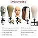 Mannequin Head Stand Wig Manikin Head Stand Maniquins C Stand Clamp Mount Holder Bracket Tripod Stand for Cosmetology Head Stand Canvas Block Head Training Head Styrofoam Head Stand (Small, Black)