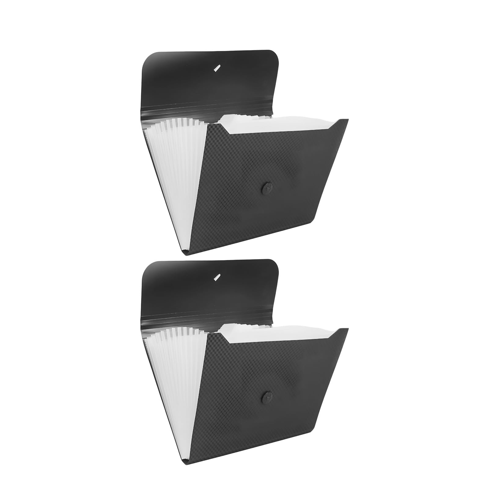 2 szt. segregator akordeonowy z 13 przegródkami, format A4 i litery, rozszerzalny segregator na dokumenty z etykietą i guzikiem, tworzywo sztuczne, 33 x 25 x 2 cm, czarny