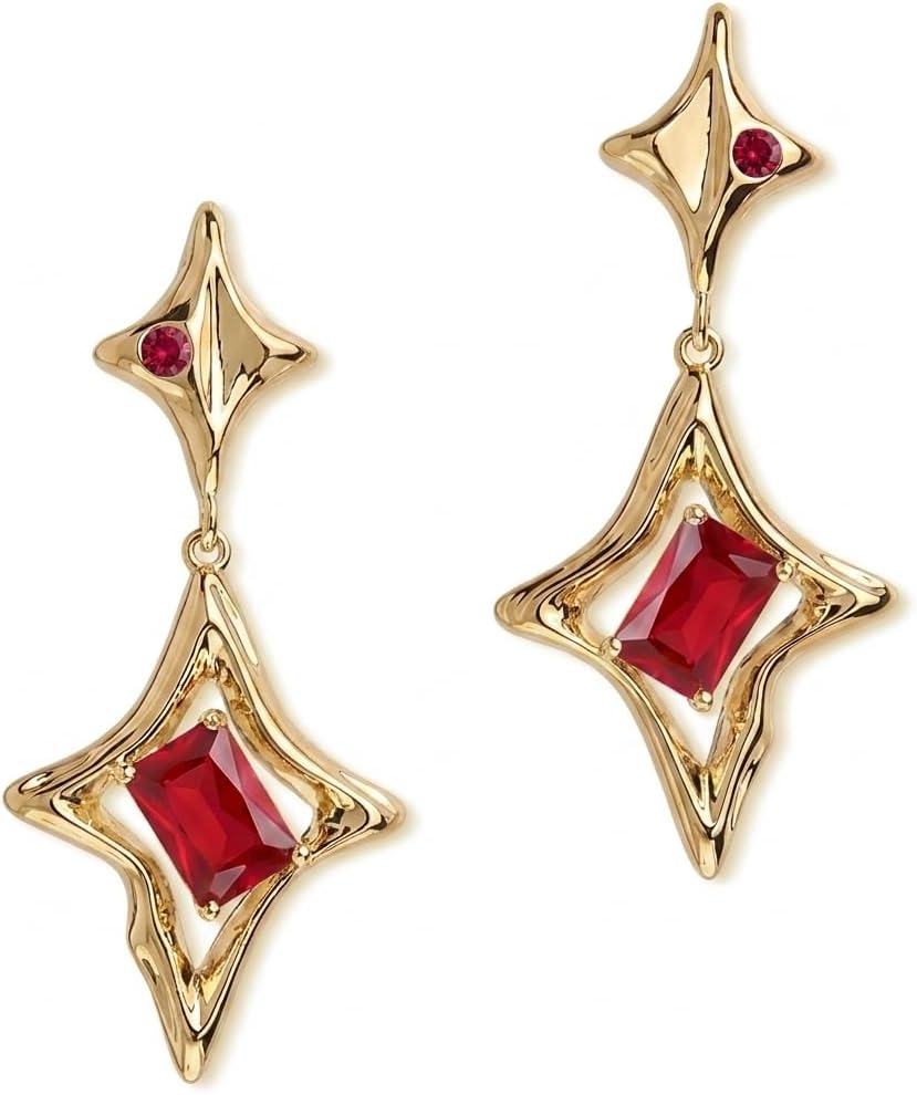 Sonateomber Star Drop Dangle Earrings for Women Trendy Unique Sparkly Rhinestone Stud Fashion Jewelry Gift