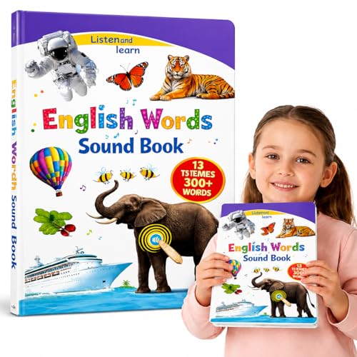 Image of Braintastic English Words Sound Book for Kids - Interactive Talking Learning Book with 300+ Words, Touch & Listen Educational Audio Book, Early Learning Toy for Toddlers, Boys & Girls Age 3+ Years