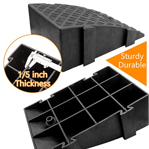 Yyds Curb Ramp, 6" Rise Height 2 Pack,Heavy Duty Plastic Ramps,Interlock Curb Ramps For Driveway,Threshold Ramp For Sidewalk,Driveway,Car, Scooter, Bike, Motorcycle #TOP2