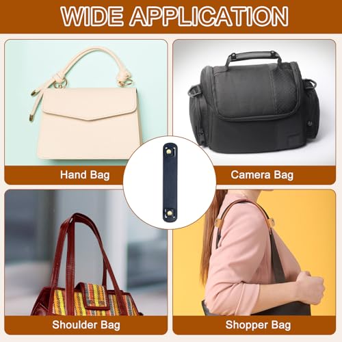 Image of uxcell 2 Pcs 8.98x1.65 Inch Leather Shoulder Strap Pad, Detachable Non-Slip Strap Covers for Tote Bags Backpacks Handbags, Dark Blue