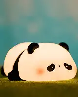ATSUI Luz noturna fofa de panda, lâmpada noturna de animal de silicone de grau alimentício, luz noturna de berçário de 3 níveis regulável para decoração de mesa, presentes engraçados para meninos,