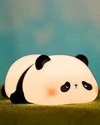 ATSUI Luz noturna fofa de panda, lâmpada noturna de animal de silicone de grau alimentício, luz noturna de berçário de 3 níveis regulável para decoração de mesa, presentes engraçados para meninos,