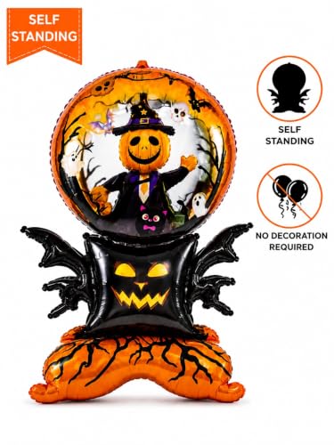 Image of AMFIN Halloween Witch Crystal Ball Foil Balloon Decoration