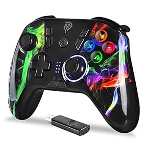 REDSTORM PC Controller, Wireless Gamepad für Windows 10/ PS3/ Android, Turbo-Funktion(Dauerfeuer), 4 Programmierbare…