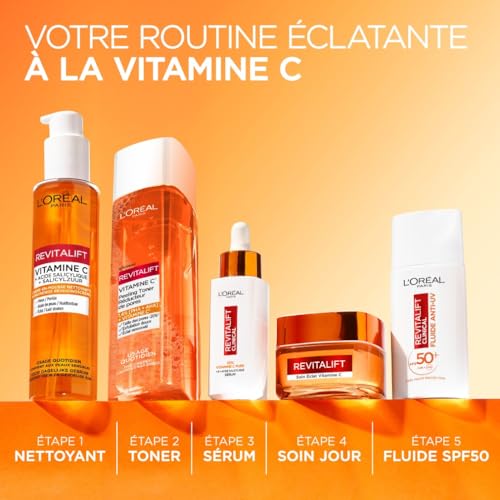 'Oréal Paris Exfoliant Doux Réducteur de Pores Formule Enrichie en Vitamine C Resserre les Pores et Illumine le Teint Tous Types de Peau Revitalift 180 ml - vue 6