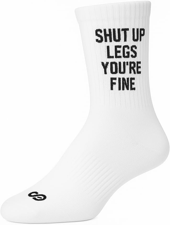 Cotton Crew Socks for Running Athletic Gym, Unisex & Women, Fun Inspirational Gift