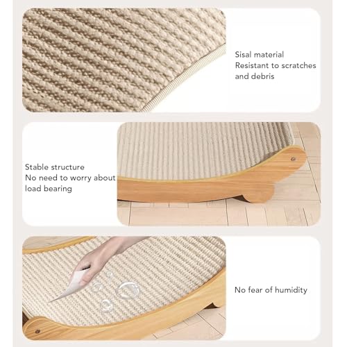 Arranhador Multifuncional para Gatos, Almofada para Arranhar Cama de Sisal, Base Reforçada para Prot