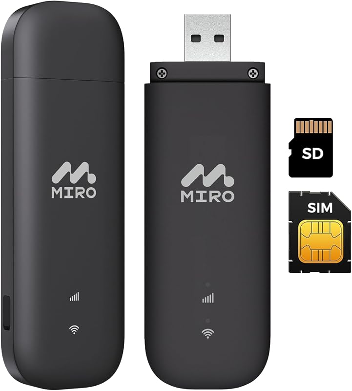 UF1 Adaptador de Red USB WiFi 4G LTE Velocidad de 150 Mbps, Dongle inalámbrico con Ranuras SIM/SD Duales, Adaptador WiFi de Interfaz USB 2.0 Wi-Fi Stick para PC de Escritorio y portátil