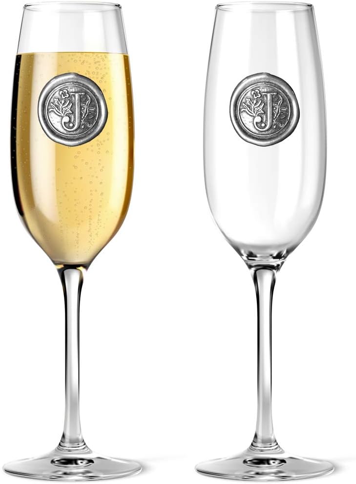 English Pewter Company Personalised Champagne Flute with Your Choice of Initial, Unique Gift for Men or Women Birthdays - Image 3