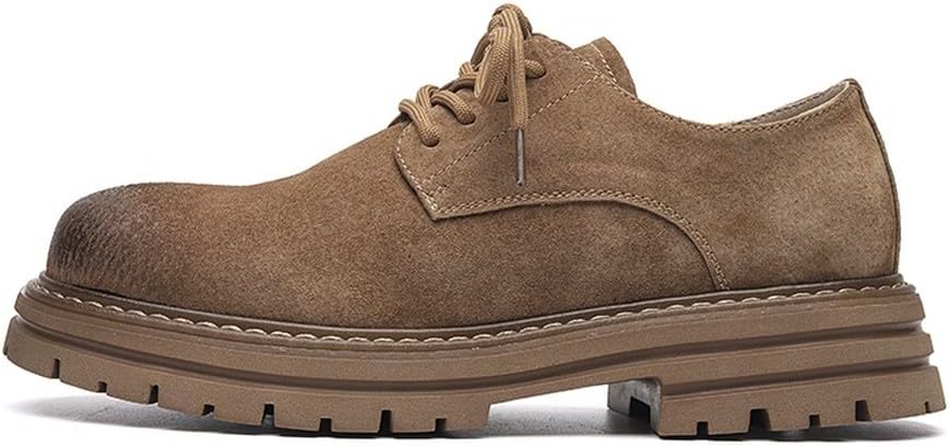 Sapatos Oxford masculinos vintage de sola grossa de corte baixo casual – sapatos de trabalho de couro estilo britânico com acabamento envelhecido