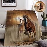 IUNTWEIE Cheval Plaid Couverture Polaire 130x150, 3D Impression Douce...