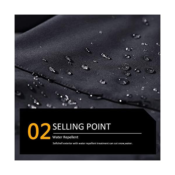 Oweisong Mens Hiking Water Repellent Fleece Lined Pants Outdoor Winter Snow Windproof Trousers Thin Thick Softshell Pants - Image 5