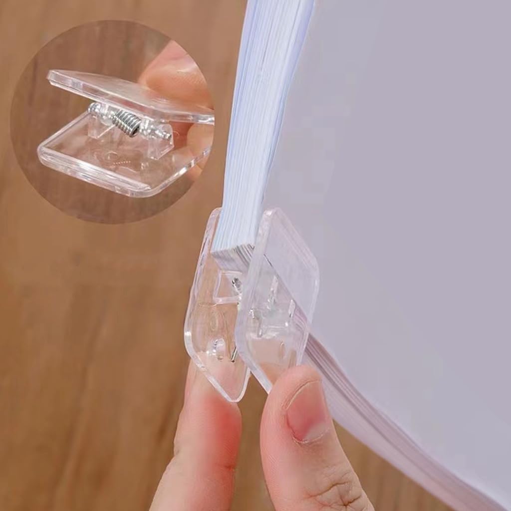 Lot de 100 pinces à papier transparentes carrées colorées pour la maison et le bureau