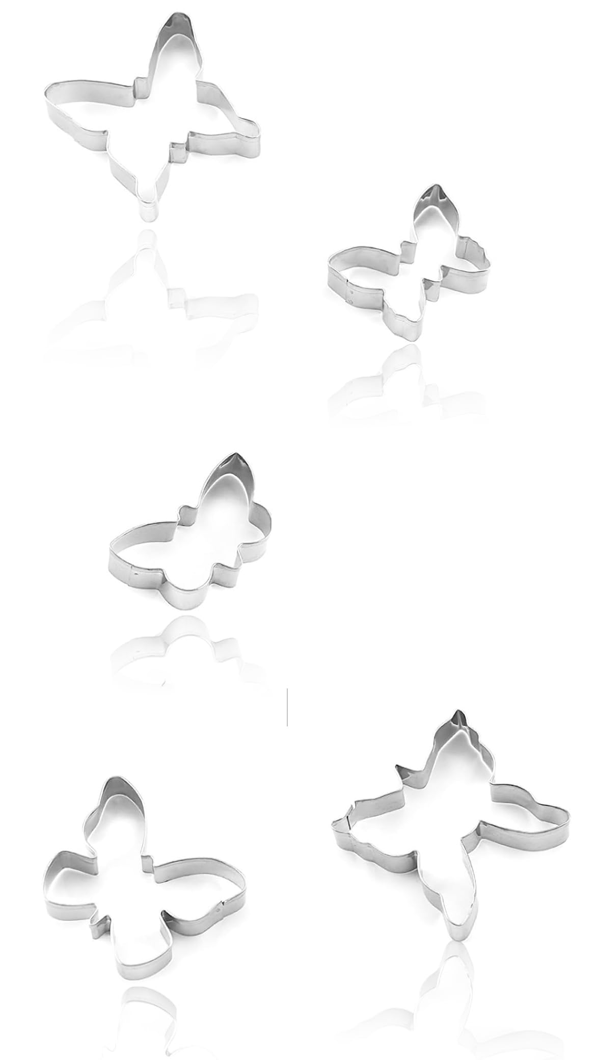 Sweet seven Stainless Steel Butterfly Cookie Cutter Set - 5-Piece Mini Kit for DIY Baking, Cake Craft, Pastry Decoration - Bake with Delight!