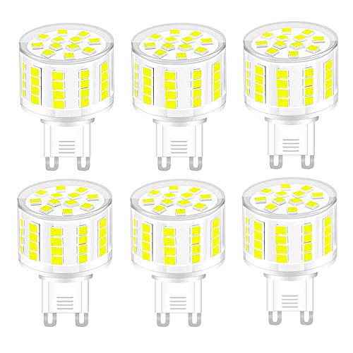 Jiotouhu G9 W LED Bulbs 800LM 52 X 2835 LED SMD Equivalent to 90W Halogen Bulbs Cold White 6000K G9 Bulbs Energy Saving Light Corn Bulbs 360° Beam Angle No Flicker Non Dimmable