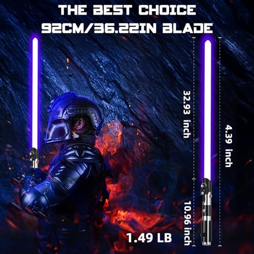 RGB Lightsaber with Sound Effects and Motion Control - Premium Metal Handle and Replaceable Blade for Adults and Kids