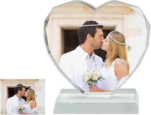 Marco de fotos de cristal 3D personalizado para parejas, marco de fotos personalizado con texto de imagen, regalos de fotos personalizados para