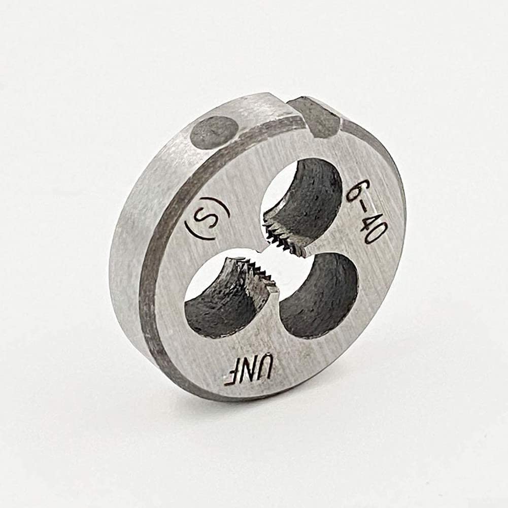 Aceteel No 4-40 UNC Tap en Die Set, 4 x 40 UNC Rechterhand HSS Machineschroefkraan en 4 x 40 UNC Legering Gereedschap Staal Ronde matrijs