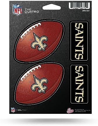 Rico Industries NFL Football New Orleans Saints The Quatro Decal Set - 4 Piece Decal Set - Image 5