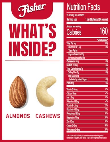 Image of Fisher Oven Roasted Never Fried Almond & Cashew Blend, 24 Ounces