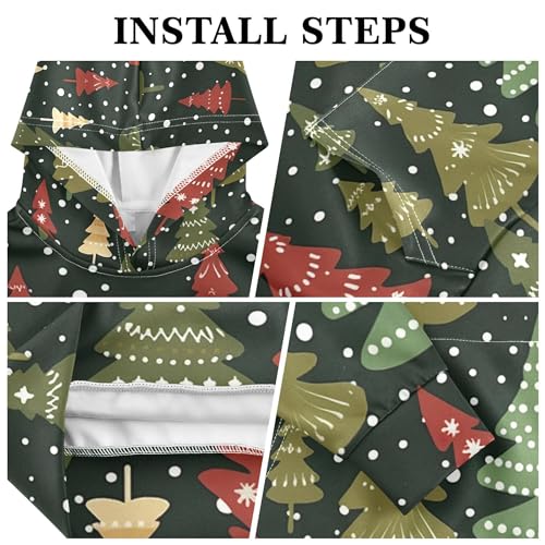 Kids Hoodies Sweaters Christmas Xmas Trees Hooded Sweatshirts with Big Pockets for Boys Girls B04003313